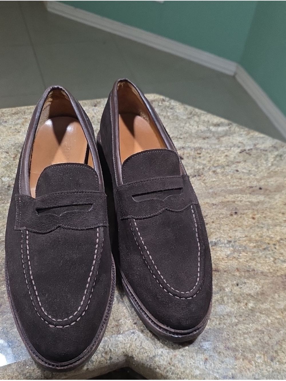 Meermin espresso brown suede superbuck loafers like new! - Picture 2 of 13